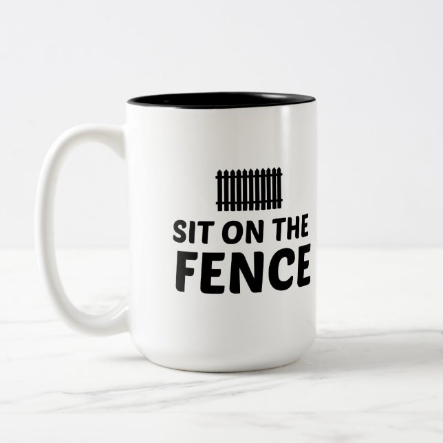 Sit on the fence Two-Tone coffee mug (Left)