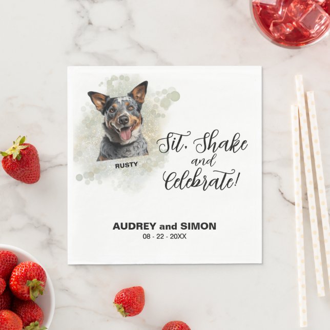 Sit, Shake & Celebrate Australian Cattle Dog Napkin (Insitu)