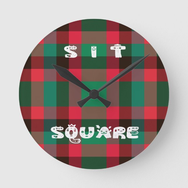 Sit Square Round Clock (Front)