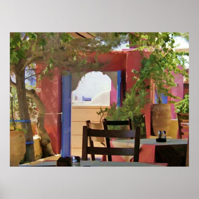 Sit & Stay Awhile Greek Taverna Poster (Front)