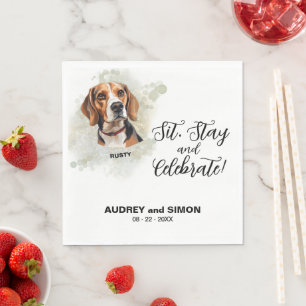 Sit, Stay & Celebrate Beagle Dog Napkins