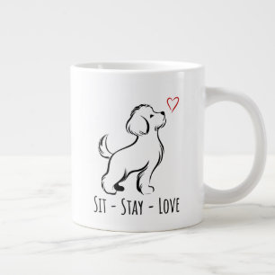 Sit-Stay-Love Bichon Large Coffee Mug