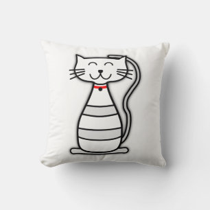 Sit Up Pretty Kitty Throw Pillow