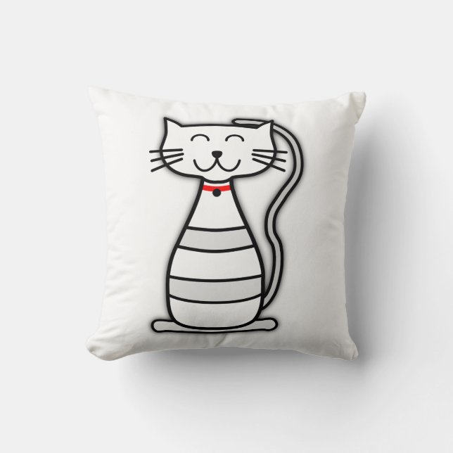Sit Up Pretty Kitty Throw Pillow (Front)