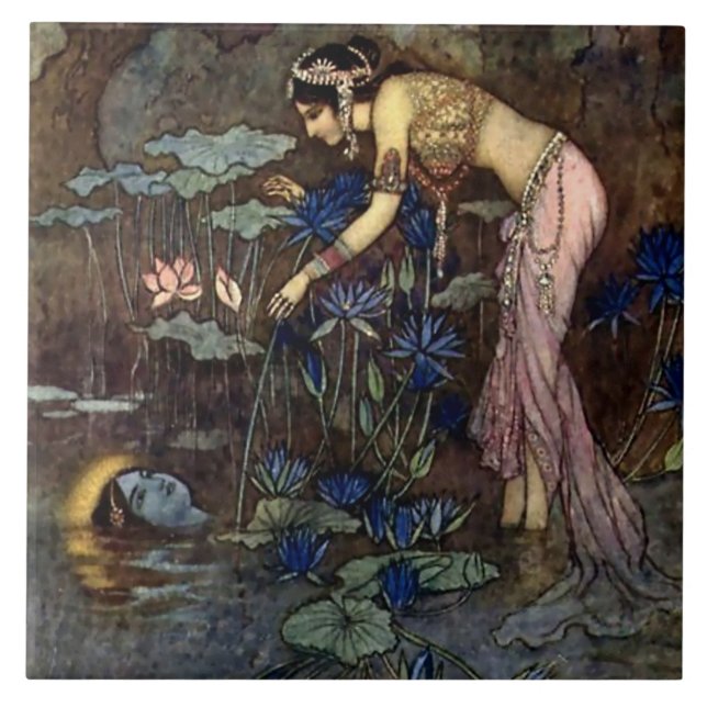 “Sita Finds Rama” by Warwick Goble Tile (Front)