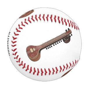 Sitar cartoon illustration baseball