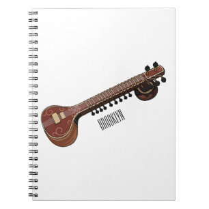 Sitar cartoon illustration notebook