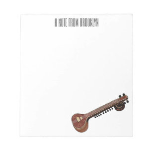 Sitar cartoon illustration notepad