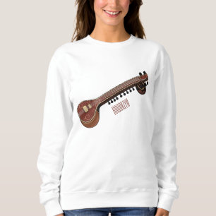 Sitar cartoon illustration sweatshirt