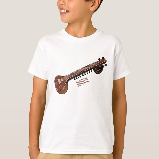 Sitar cartoon illustration T-Shirt (Front)