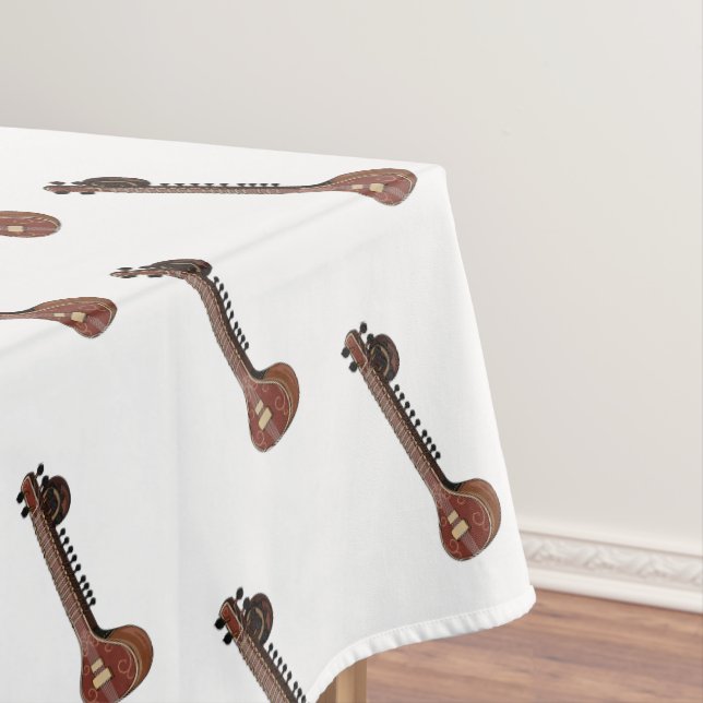 Sitar cartoon illustration tablecloth (In Situ)