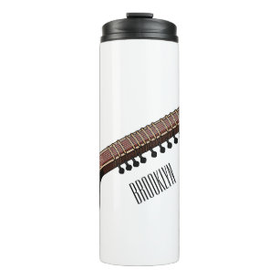 Sitar cartoon illustration thermal tumbler