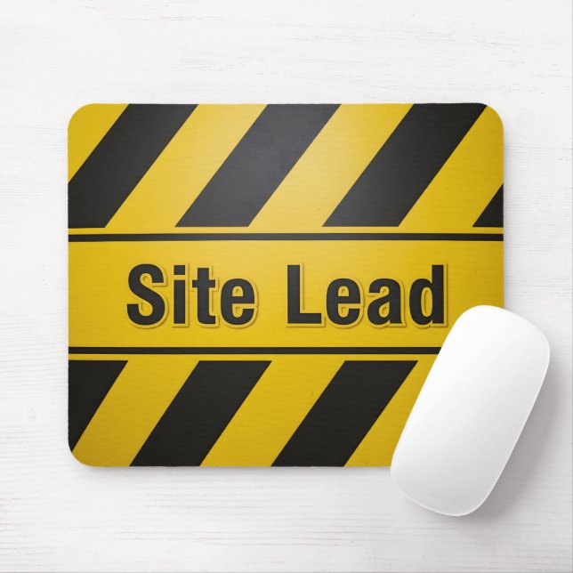 Site Lead Construction Hazard Stripe Mouse Pad (With Mouse)