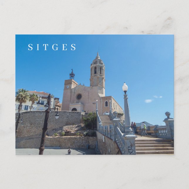 Sitges church view postcard (Front)