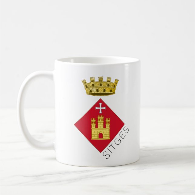 Sitges coat of arms, Catalunya (ESP) Coffee Mug (Left)