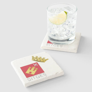 Sitges coat of arms, Catalunya (ESP) Stone Coaster