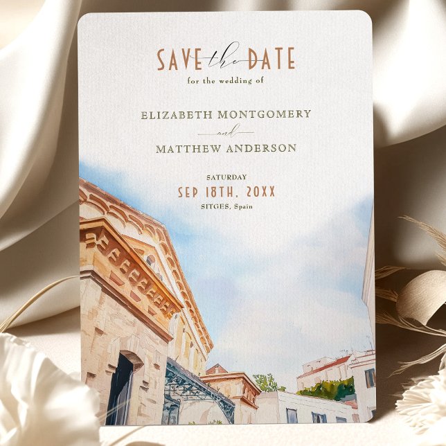 Sitges Spain Destination Wedding Save-the-Date Invitation (Creator Uploaded)