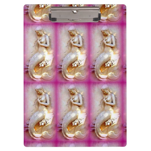 siting mermaids lavender clipboard (Front)