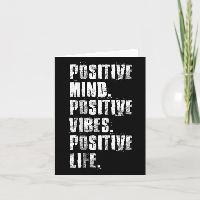 Sitive Mind Sitive Vibes Sitive Life Motivational  Card (Front)