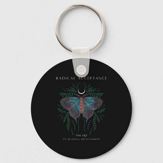 Sitive Retro Butterfly Moon Tee _ Graphic Growth M Key Ring (Front)