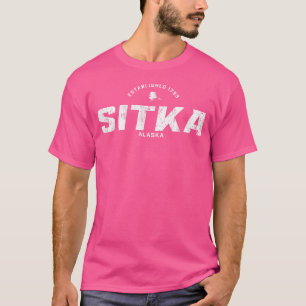 Sitka Alaska Ak Vintage Athletic Sports Logo T-Shirt