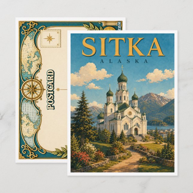 Sitka Alaska Cathedral GeoSaga Postcard (Front/Back)