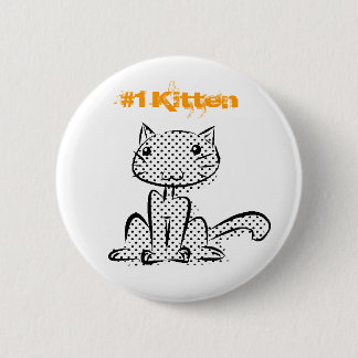 Sitting #1 Kitten 6 Cm Round Badge