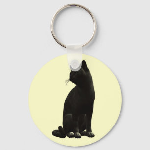 Sitting Black Cat Key Chain