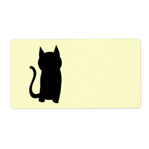 Sitting Black Cat Silhouette.