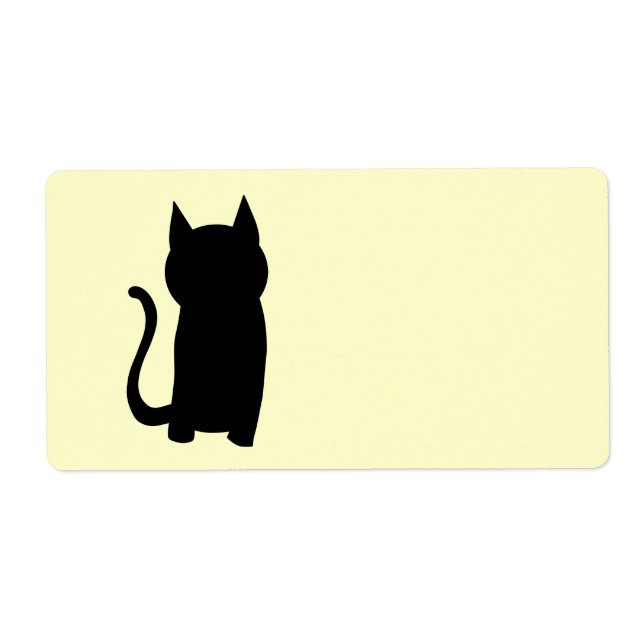 Sitting Black Cat Silhouette. (Front)