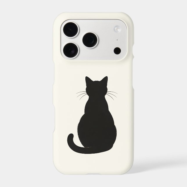 Sitting Black Cat Silhouette iPhone Case (Back)