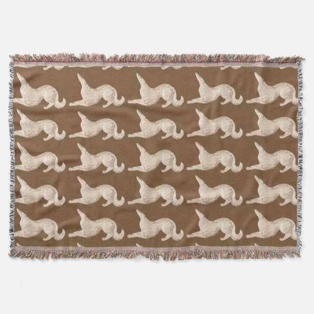 Sitting Borzoi Throw Blanket (Front)