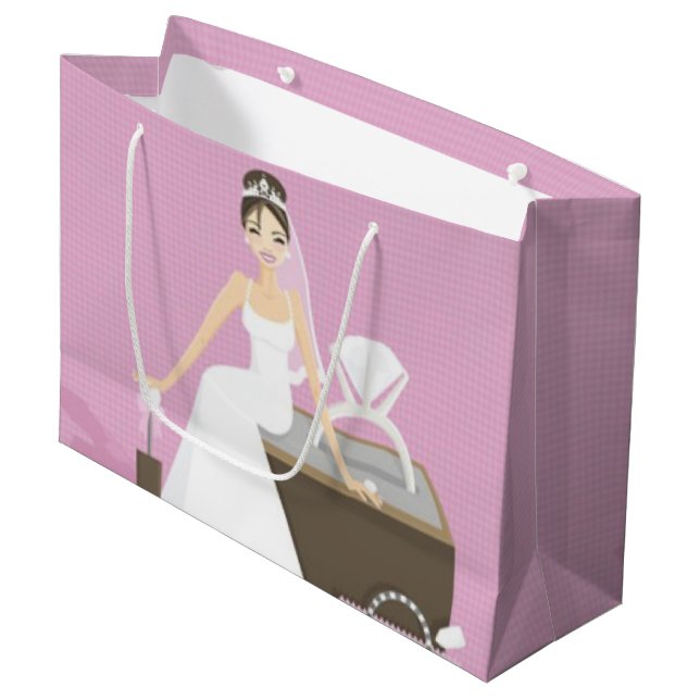 sitting bride bridal shower large gift bag (Front Angled)