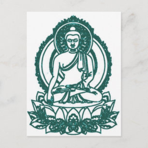 SITTING BUDDHA MEDITATING PEACE POSTCARD