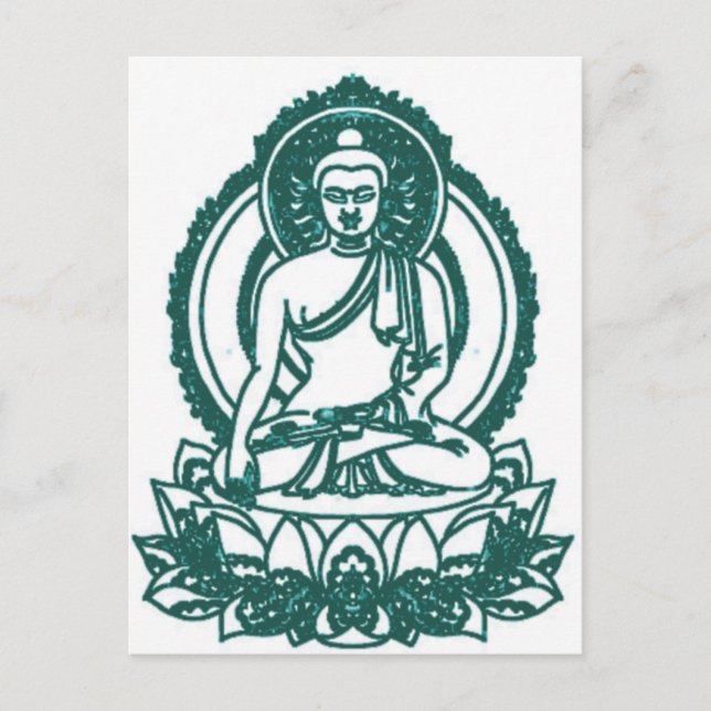 SITTING BUDDHA MEDITATING PEACE POSTCARD (Front)