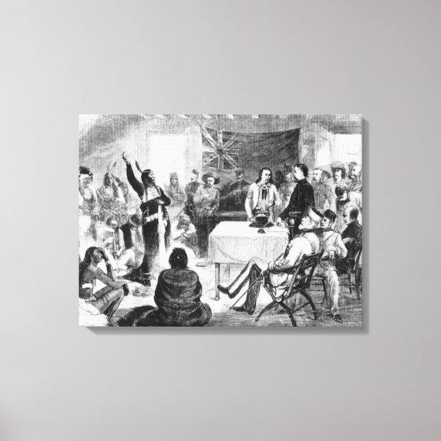 Sitting Bull Council, 1877 Canvas Print (Front)