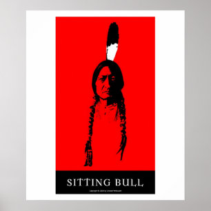 Sitting Bull in red Poster