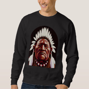 Sitting Bull Native American Chief Indian Warrior Sweatshirt