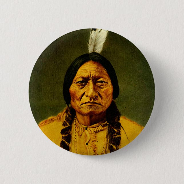 Sitting Bull Native American Indian Chief 6 Cm Round Badge (Front)