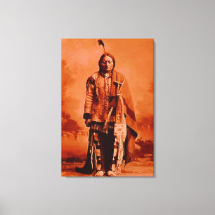 "Sitting Bull" on CANVAS Native American Rendering Print