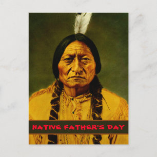 Sitting Bull Tribal American Native Father's Day Postcard