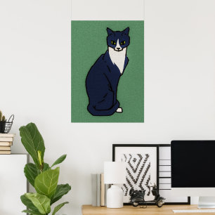 Sitting cat by Julie de Graag Poster