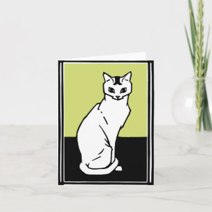 Sitting Cat Julie de Graag Art Nouveau Invitation