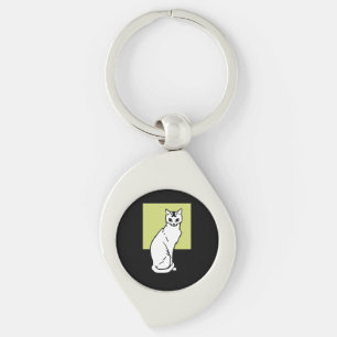 Sitting Cat Julie de Graag Art Nouveau Key Ring