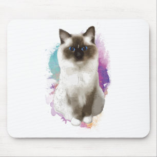 Sitting cat mouse pad