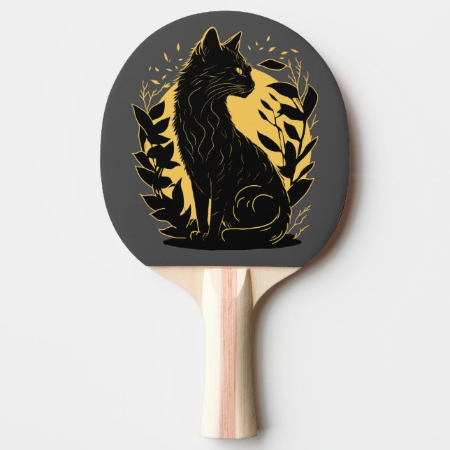 Sitting Cat Ping Pong Paddle (Front)