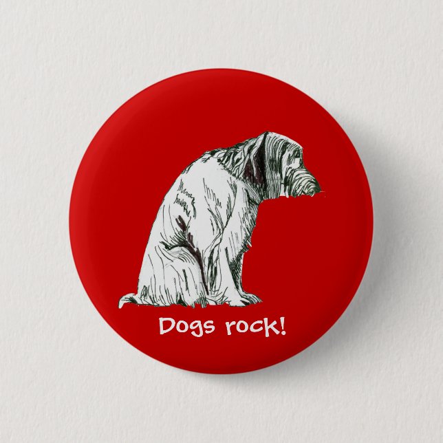 Sitting Dog Button (Front)