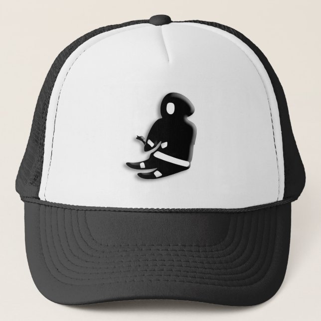 Sitting Eskimo Man Trucker Hat (Front)