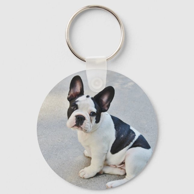 sitting french bulldog key ring (Front)