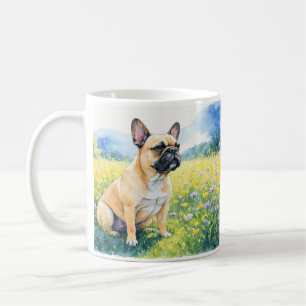 Sitting Frenchie French Bulldog Watercolor Coffee Mug